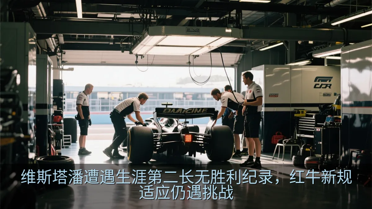 赛车维修区内的一级方程式赛车准备比赛